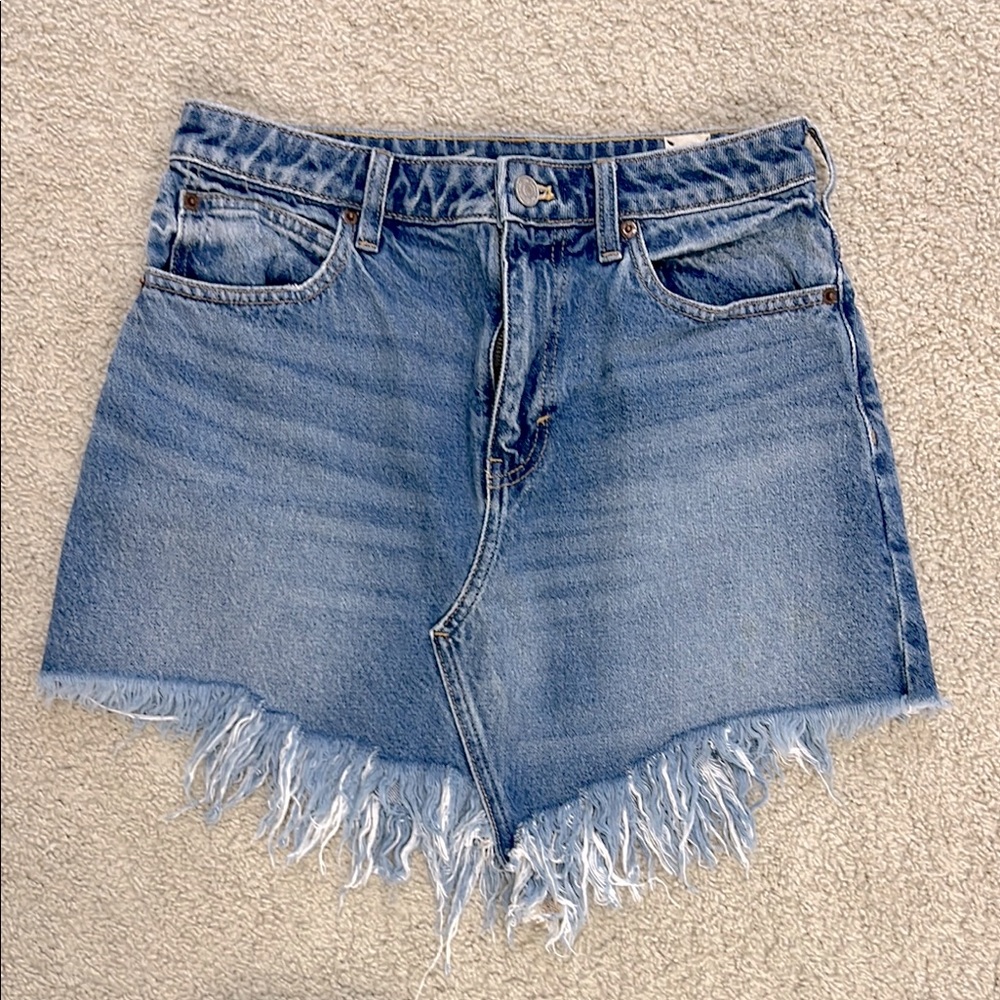 We The Free asymmetric skirt Distressed Frayed Hem